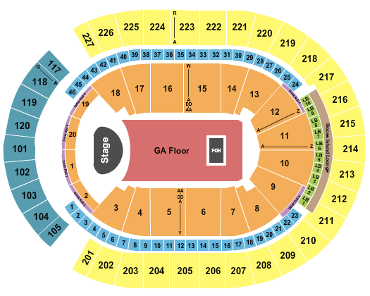 T-Mobile Arena End Stage GA 2 Seating Chart