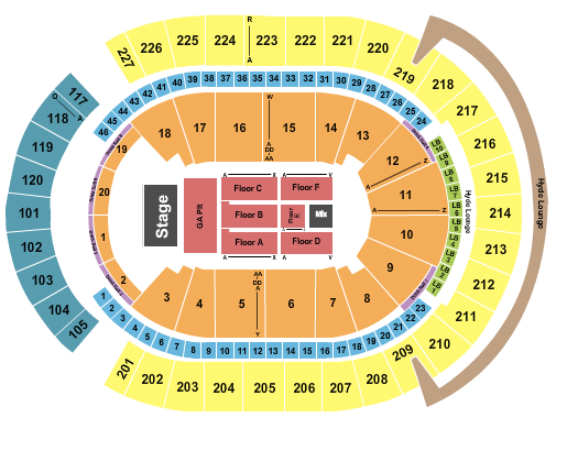 T-Mobile Arena Endstage GA Pit Seating Chart