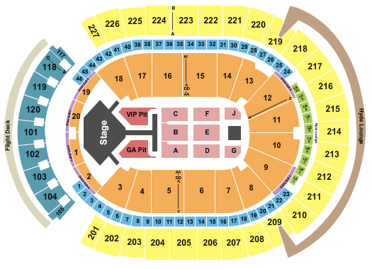 T-Mobile Arena Endstage Pit/VIP Seating Chart