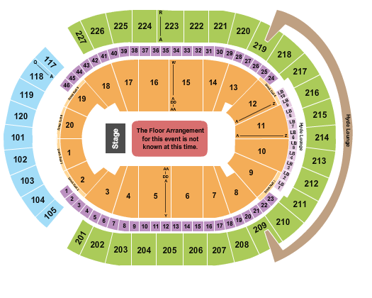 T-Mobile Arena Generic Floor Seating Chart