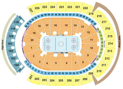 seating chart for T-Mobile Arena Hockey Rows - eventticketscenter.com