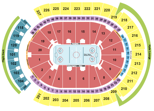 T-Mobile Arena Hockey Rows Seating Chart