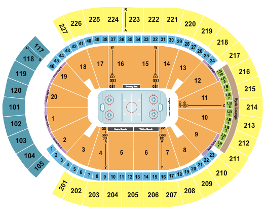 seating chart for T-Mobile Arena Hockey - eventticketscenter.com
