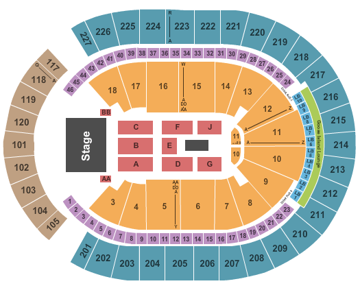 T-Mobile Arena John Mayer Seating Chart