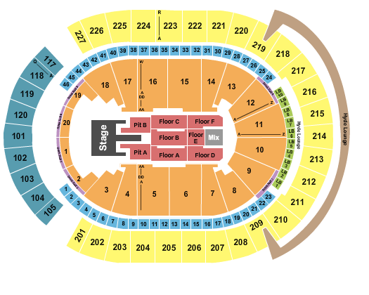T-Mobile Arena Kane Brown Seating Chart