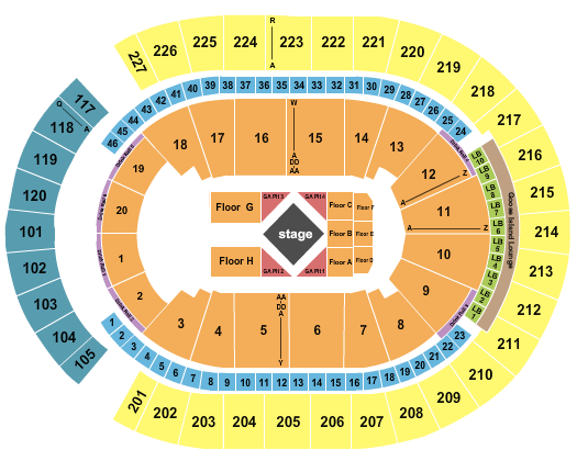 T-Mobile Arena Luke Combs Seating Chart