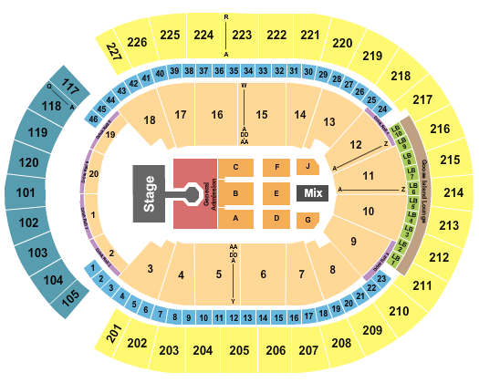 T-Mobile Arena Nickelback Seating Chart