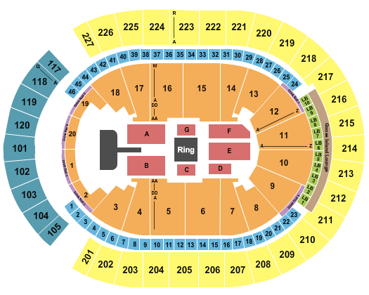 T-Mobile Arena Wrestling - AEW Seating Chart