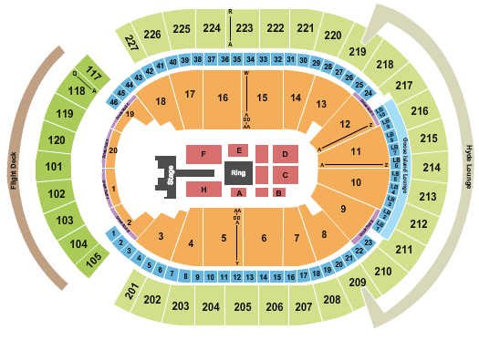 T-Mobile Arena Wrestling 2 Seating Chart