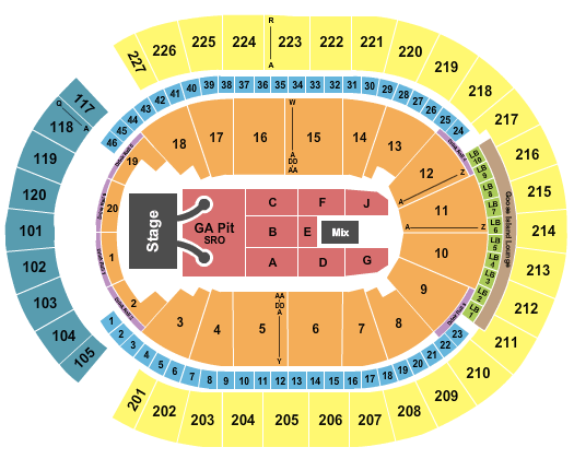 T-Mobile Arena Zac Brown Band Seating Chart