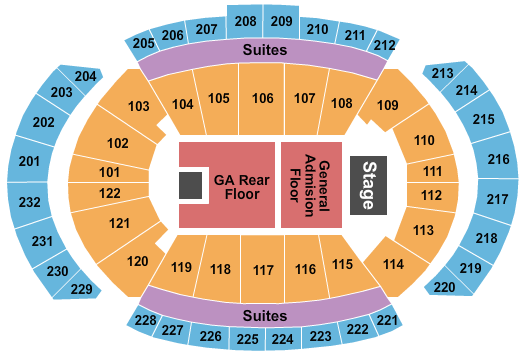 T-Mobile Center Endstage 2 GA Floors Seating Chart