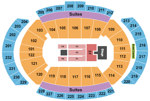 T-Mobile Center Endstage GA Pit Catwalk 2 Seating Chart