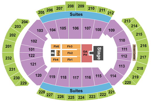 T-Mobile Center Endstage GA Pit Catwalk 3 Seating Chart