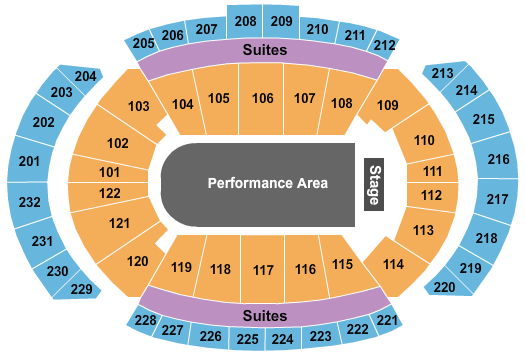 T-Mobile Center Performance Area Seating Chart