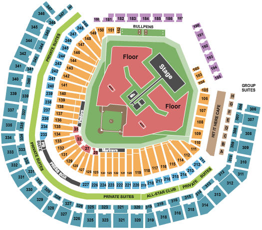 T-Mobile Park Foo Fighters 2 Seating Chart