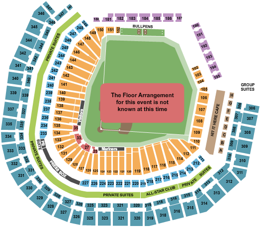 T-Mobile Park Generic Floor Seating Chart