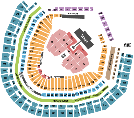 T-Mobile Park Green Day Seating Chart