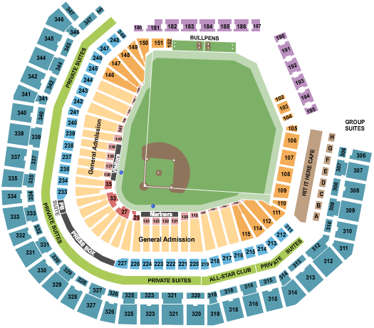 T-Mobile Park Seattle Baseball Showcase Seating Chart