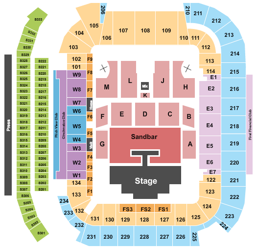 TQL Stadium Kenny Chesney Seating Chart