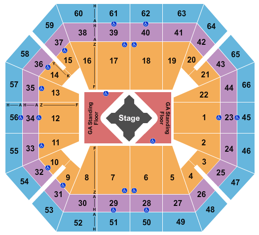 ExtraMile Arena Metallica Seating Chart