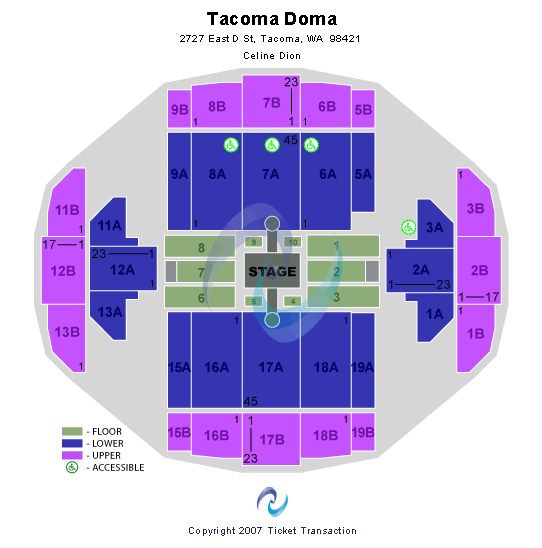 Tacoma Dome Celine Dion Seating Chart