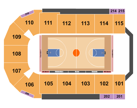 Tahoe Blue Event Center Basketball - Globetrotters Seating Chart