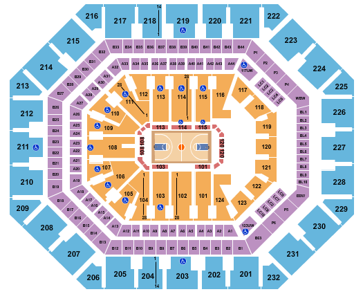 Phoenix Suns Home Seating Chart for playoff games at Phoenix Suns Arena in Phoenix Arizona