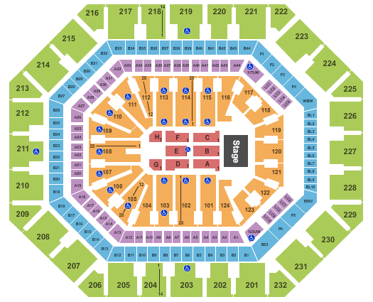 Footprint Center End Stage Seating Chart
