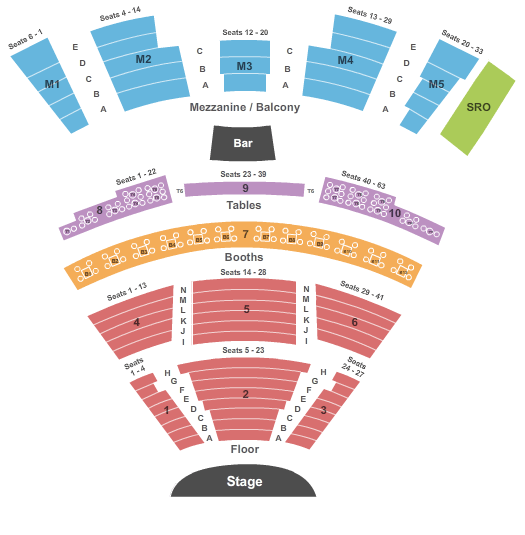The Showroom At Talking Stick Resort Endstage-Stadium Seating Seating Chart