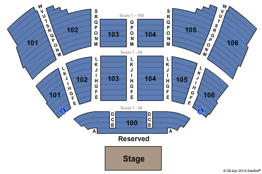 The Showroom At Talking Stick Resort Reserved Seating Chart