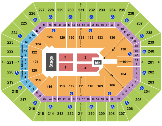seating chart for Target Center - 2 Cellos - eventticketscenter.com