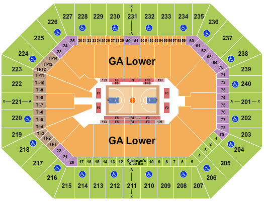 Target Center Basketball with GA Seating Chart