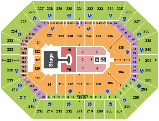 Target Center Disturbed Seating Chart