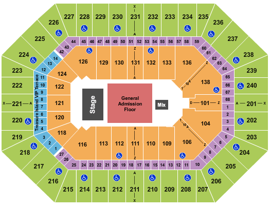 seating chart for Target Center - Endstage GA Floor 2 - eventticketscenter.com