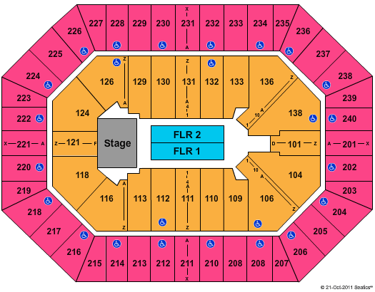 Toyota Center - TX Full House Concert Seating Chart