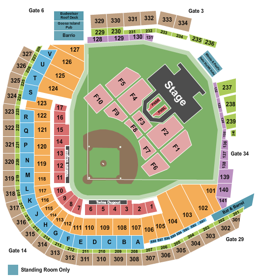 Target Field Def Leppard Seating Chart