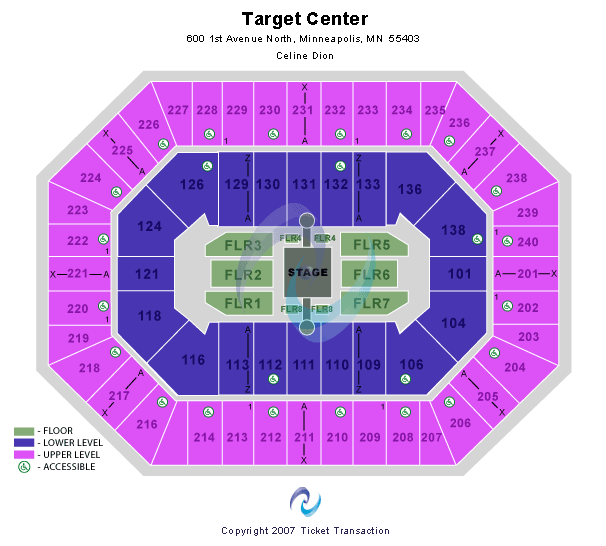 Target Center Celine Dion Seating Chart