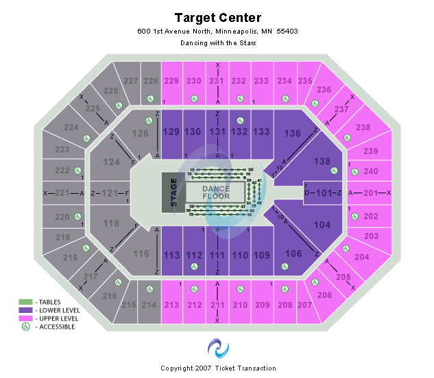 Target Center Dancing with the Stars Seating Chart