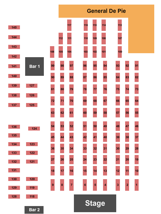 Tarima Producciones Endstage Tables 2 Seating Chart