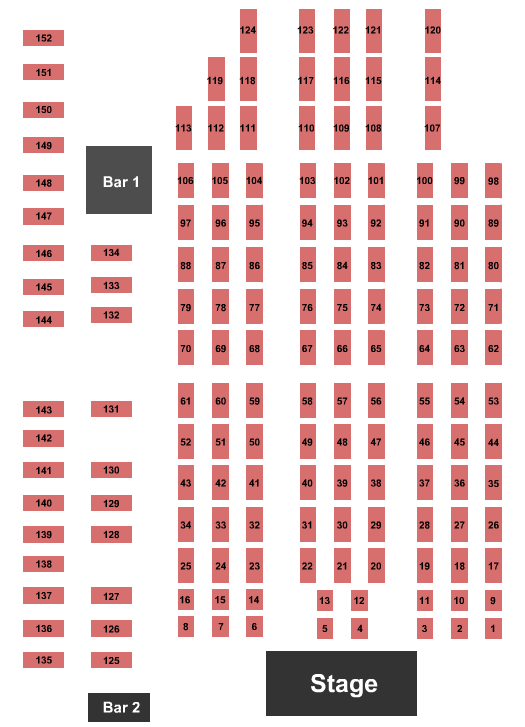Tarima Producciones Endstage Tables 3 Seating Chart