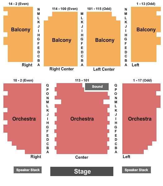 Tarrytown Music Hall End Stage 2 Seating Chart