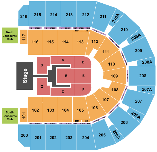 seating chart for Vibrant Arena at The MARK - TobyMac - eventticketscenter.com