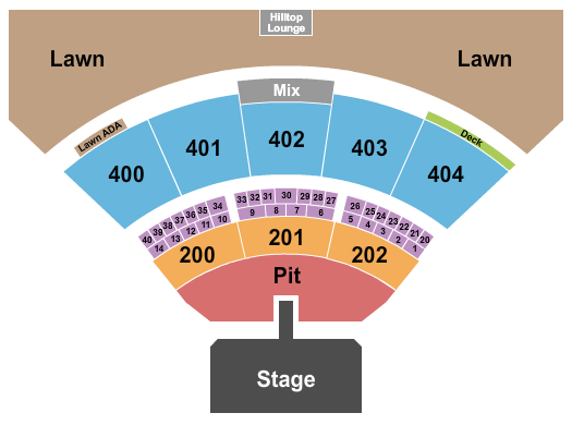 Everwise Amphitheater at White River State Park Endstage GA Pit w/ Catwalk Seating Chart
