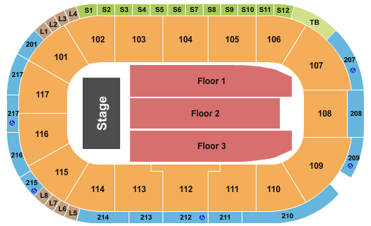 Tech CU Arena Endstage Seating Chart