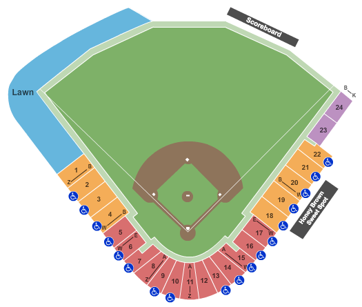 Angels vs Cubs seating chart at Tempe Diablo Stadium in Tempe, AZ