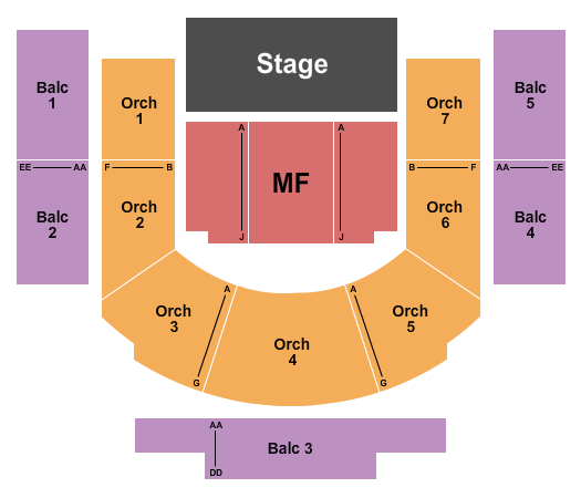 Temple Performing Arts Center End Stage Seating Chart