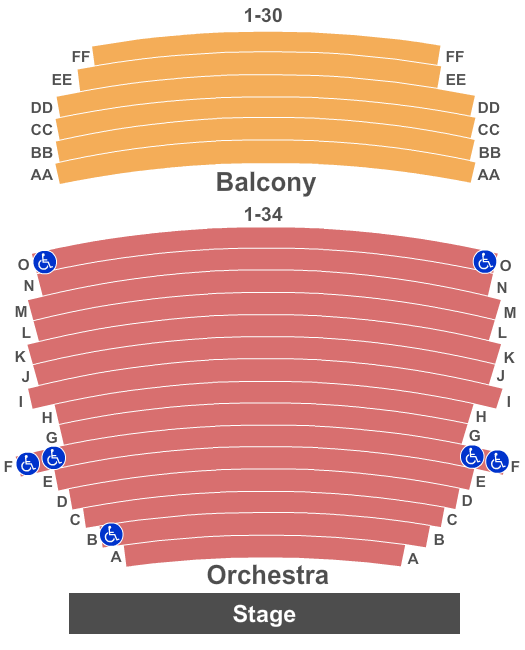 Temple of Music and Art Seating Map