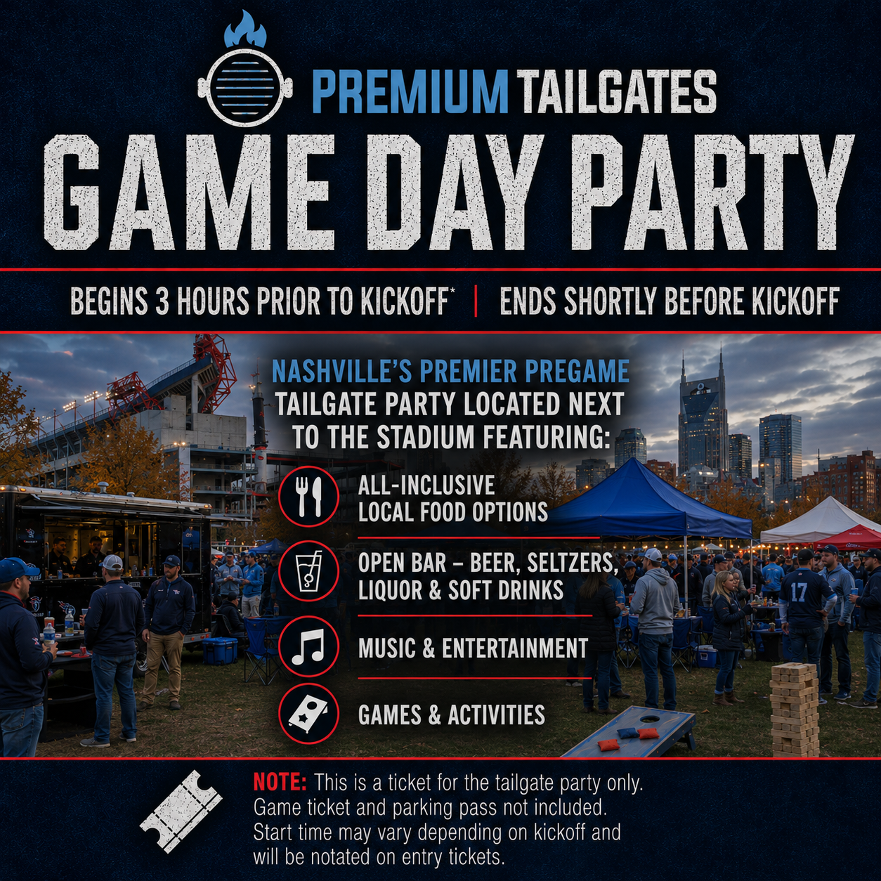 Premium Tailgate Party: Tennessee Titans vs. Cleveland Browns