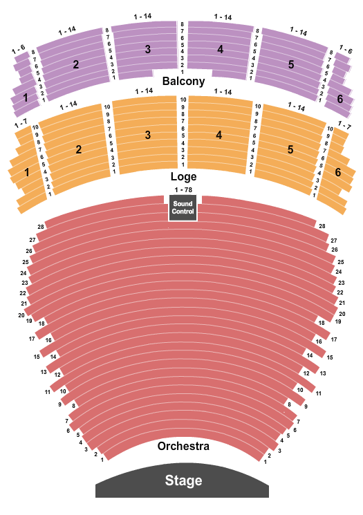 Terrace Theater at Long Beach Convention Center Seating Chart