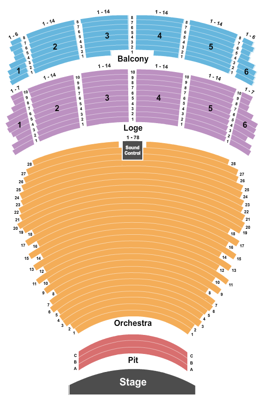 Terrace Theater at Long Beach Convention Center Seating Chart